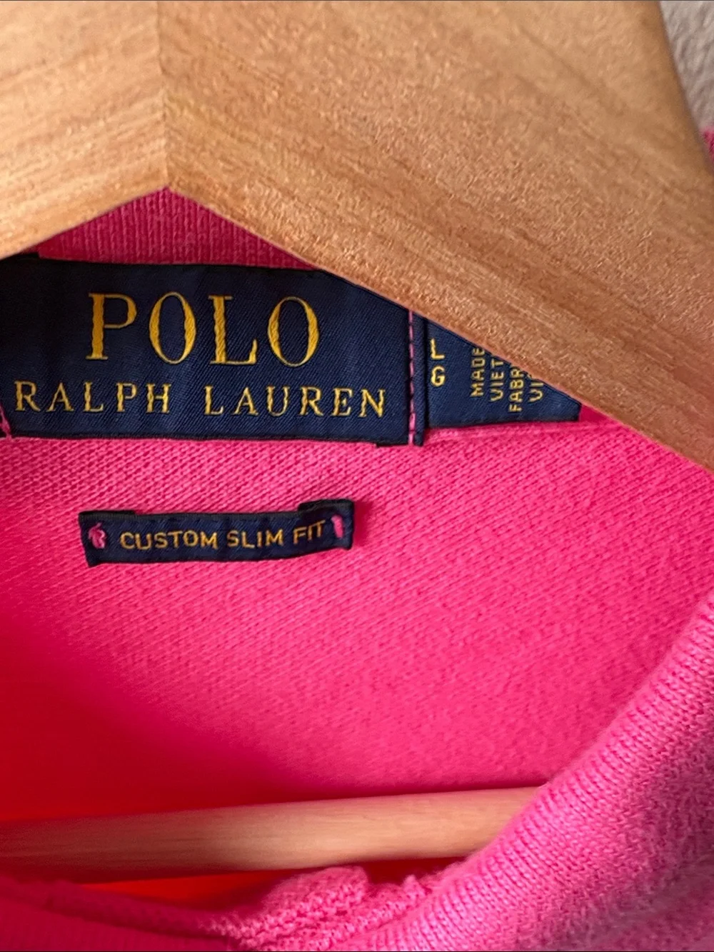 Men’s Polo Ralph Lauren Big Pony Logo Polo Size Large Custom Slim Fit